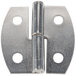 A stainless steel Paragon lift off door hinge with holes on the side.
