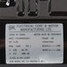 A label on the side of a Paragon replacement motor for snow cone machines.