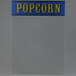 A clear glass panel with a blue and yellow label that says "Paragon Popcorn"