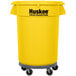 Continental Huskee 32 Gallon Yellow Round Trash Can, Lid, and Dolly Kit Main Thumbnail 1