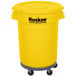 Continental Huskee 32 Gallon Yellow Round Trash Can, Lid, and Dolly Kit Main Thumbnail 2