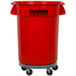 Continental Huskee 32 Gallon Red Round Trash Can, Lid, and Dolly Kit Main Thumbnail 1