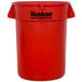 Continental Huskee 32 Gallon Red Round Trash Can, Lid, and Dolly Kit Main Thumbnail 3