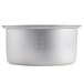 A close-up of a stainless steel Proctor Silex rice cooker pot with a lid.