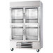 Beverage-Air HBR49HC-1-HG 2 Section Glass Half Door Bottom-Mounted Reach-In Refrigerator with LED Lighting - 49 Cu. Ft. Main Thumbnail 1