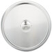 A Vollrath stainless steel lid with a round knob.