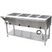 An Advance Tabco stainless steel electric hot food table with undershelf.