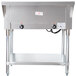 A stainless steel Advance Tabco electric hot food table with two sealed wells on a counter.
