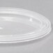A clear Newspring oval plastic lid on a clear plastic container.