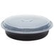 Pactiv Newspring NC-948-B 48 oz. Black 9" x 1 3/4" VERSAtainer Round Microwavable Container with Lid - 150/Case Main Thumbnail 2