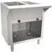 An Advance Tabco stainless steel hot food table with enclosed base and two doors.