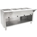A stainless steel Advance Tabco hot food table with an open well.