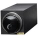 San Jamar L2910BK EZ-Fit® Black 1-Slot Vertical 8 - 24 oz. Countertop Lid Dispenser Cabinet with Black Trim Ring Main Thumbnail 1