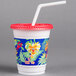 Solo CC12C-J5145 12-14 oz. Jungle Print Plastic Kid's Cup with Lid and Straw - 250/Case Main Thumbnail 2