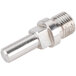 An Avantco #12 meat grinder auger front pin with a threaded silver metal screw.