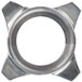 A stainless steel Avantco retaining ring with a hole in the center.