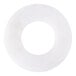 A white nylon washer with a hole in the center.