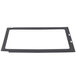 A black rectangular door gasket for a Solwave microwave with a white background.