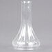 A clear polycarbonate Cambro bud vase with a small opening.