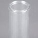 A clear cylinder with a round top, the Cambro Clear Camwear Bud Vase.