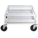 A Channel aluminum utility dolly with black wheels.