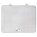 A silver rectangular Solwave light bulb access cover with a hole in the middle.