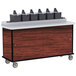 Lakeside 70530RM Red Maple Condi-Express 6 Pump Condiment Cart with (2) Cup Dispensers Main Thumbnail 1