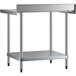 Regency 30" x 36" 18-Gauge 304 Stainless Steel Commercial Work Table with 4" Backsplash and Galvanized Undershelf Main Thumbnail 4