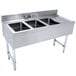 Advance Tabco CRB-43L Three Compartment Stainless Steel Bar Sink with 9" Drainboard - 48" x 21" (Left Side Sink) Main Thumbnail 1