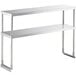 A Regency stainless steel table mounted double deck overshelf with two shelves.