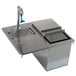 An Advance Tabco stainless steel underbar water station with ice bin.
