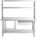 Regency Stainless Steel Double Deck Overshelf - 12" x 60" x 32" Main Thumbnail 4