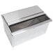 An Advance Tabco stainless steel rectangular drop-in ice bin with a lid.
