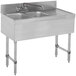 Advance Tabco SLB-42L Lite Two Compartment Stainless Steel Bar Sink with 21" Drainboard - 48" x 18" (Left Side Sink) Main Thumbnail 1