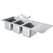 Advance Tabco DBS-43L Three Compartment Stainless Steel Drop-In Bar Sink with 12" Drainboard - 21 1/8" x 48 5/16" (Left Side Sink) Main Thumbnail 1