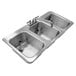 Advance Tabco DBS-3 Three Compartment Stainless Steel Drop-In Bar Sink - 38" x 19" Main Thumbnail 1