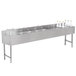Advance Tabco SLC-84C-R Four Compartment Stainless Steel Bar Sink and Ice Bin Combo - 96" x 18" (Right Side Ice Bin) Main Thumbnail 1
