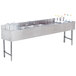 An Advance Tabco stainless steel three compartment bar sink with a faucet.