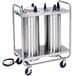 Lakeside 777 Open Base Stainless Steel Adjust-a-Fit Heated Two Stack Plate Dispenser for 6 1/2" to 9 3/4" Plates Main Thumbnail 1