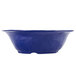 A cobalt blue GET New Yorker melamine serving bowl.
