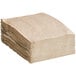 A stack of Natural Kraft 1/4 fold luncheon napkins.