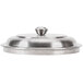An American Metalcraft stainless steel mini lid with a round handle.