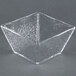An American Metalcraft clear square styrene bowl with a rain-splashed design.