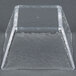 An American Metalcraft clear styrene bowl with a square bottom.