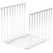 An Avantco metal wire bun rack with two shelves and a curved edge.