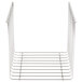 A metal wire bun rack with a white background.