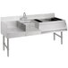 A stainless steel Advance Tabco Uni-Serv Speed Bar with a sink on a counter.