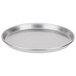 An American Metalcraft aluminum pizza pan with a round bottom.