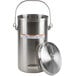 A Vollrath stainless steel ice cream pail with lid and handle.