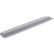 A long grey metal bar with a white background.